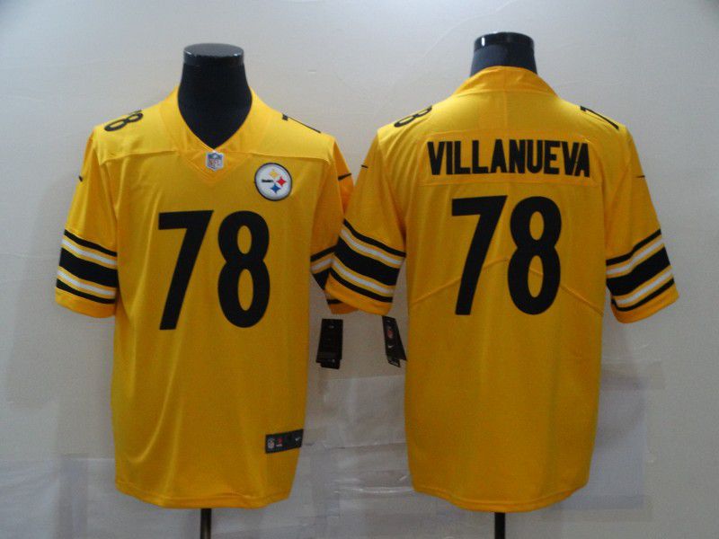 Men Pittsburgh Steelers 78 Villanurva Yellow Nike Vapor Untouchable Limited 2020 NFL Nike Jerseys